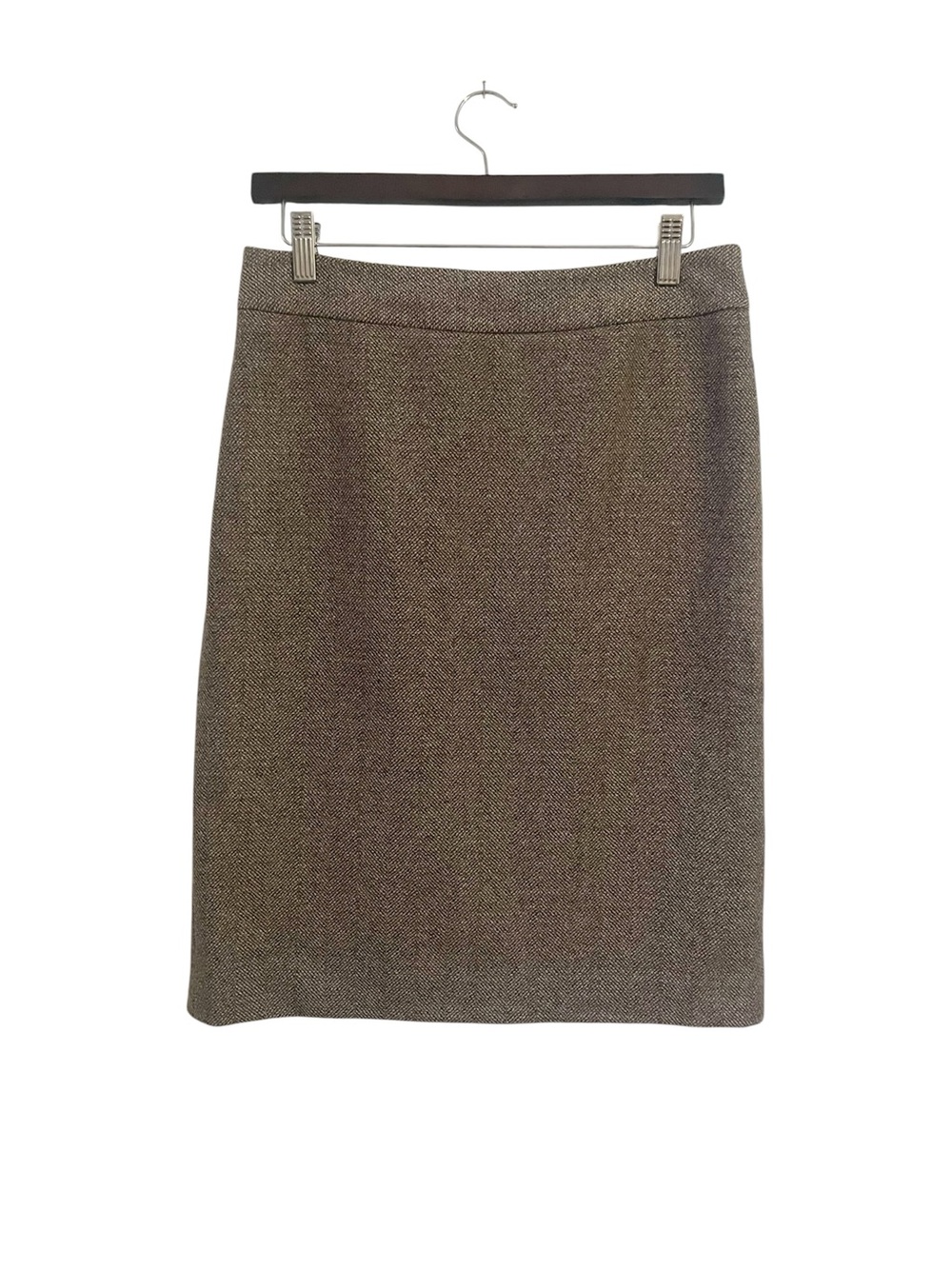 Ann Taylor Brown and Gray Tweed Knee Length Wool Blend Pencil Skirt Size 6